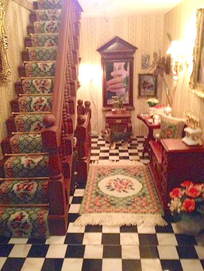 Kits from the dollhouse needlepoint Barbara Green range - staircarpet, small rug and cushion