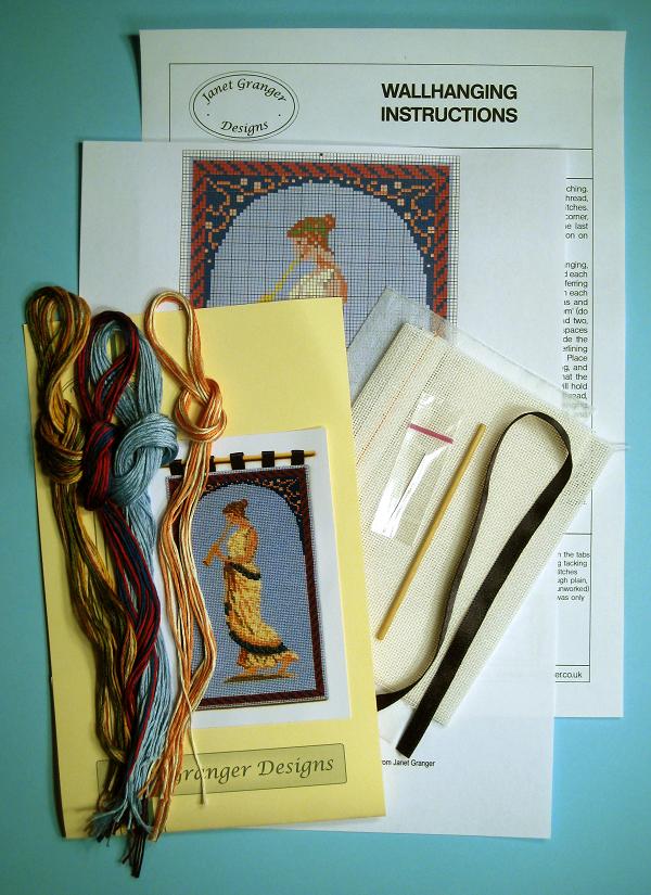 Contents of a wallhanging-kit