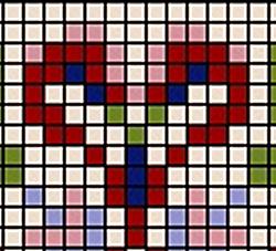 Miniature needlepoint tutorial - colour blocks on a chart