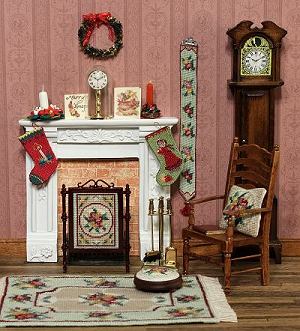 Christmas stockings hanging on the mantelpiece