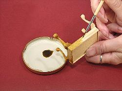 Miniature needlepoint tutorial - varnish the stool
