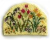 "Spring Blooms" miniature needlepoint teacosy