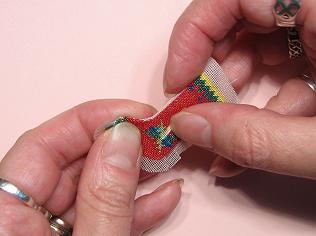 Miniature needlepoint tutorial - fold the edge over