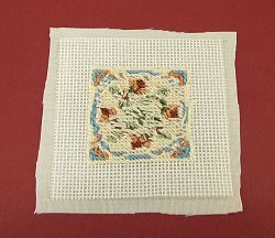 Lay stitching and backing together
