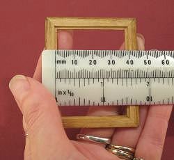 Dollhouse needlepoint tutorial - measure the aperture of the picture frame