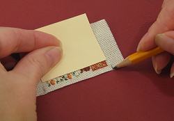 Dollhouse needlepoint tutorial - mark the height of the frame on to the fabric