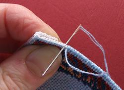 Dollhouse needlepoint tutorial - approaching the corner